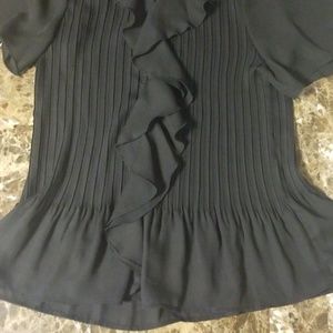 George Tops - 4/$15 Stunning George Black Ruffled Blouse! George Tops - 4/$15 Stunning George Black Ruffled Blouse!
